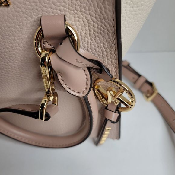 Michael Kors Kris Small Color-Block Pebbled Leather Satchel. - Picture 10 of 16